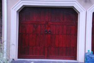 wooden carriage house garage door
