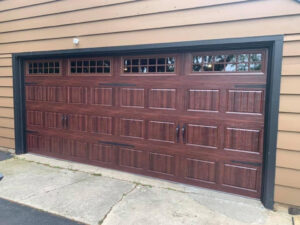 wood look carriage house garage door